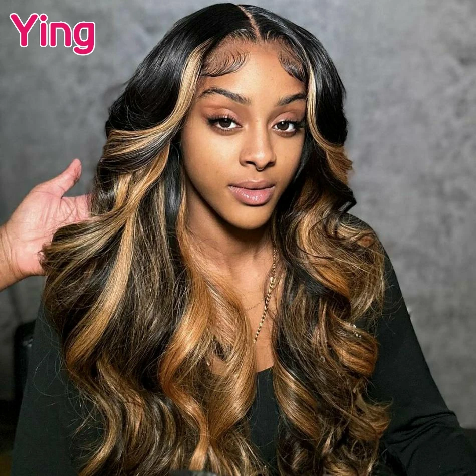 Highlight Brown Colored 12A Body Wave 13x4 13x6 Lace Frontal Human Hair Wig PrePlucked Brazilian Ready Go Wigs For Black Women