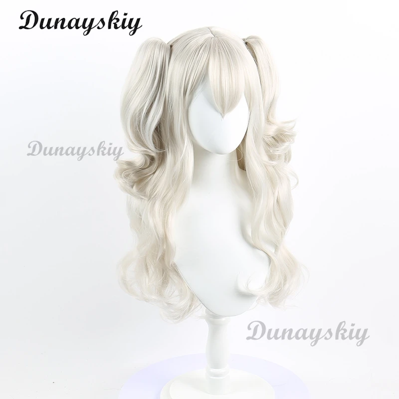Peluca de Cosplay de Anime charlotte Tomori Nao con colas de caballo, peluca ondulada de pelo sintético largo para mujer, disfraz de fiesta de Halloween, gorro de peluca, 65cm
