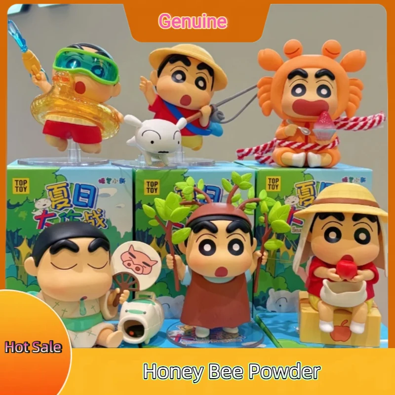 

New Genuine Crayon Shin-Chan Summer Playtime Series Blind Box Cute Anime Action Figure Mystery Box Desktop Decor Customized Gift