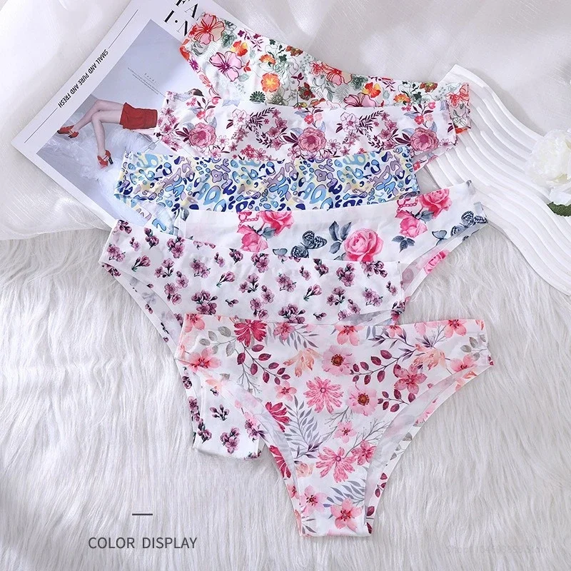 

Seamless Flowers Panty Printed Women Panties Low-waist Sexy Lingerie Underwear Female Comfortable Cozy Sexy Lingerie