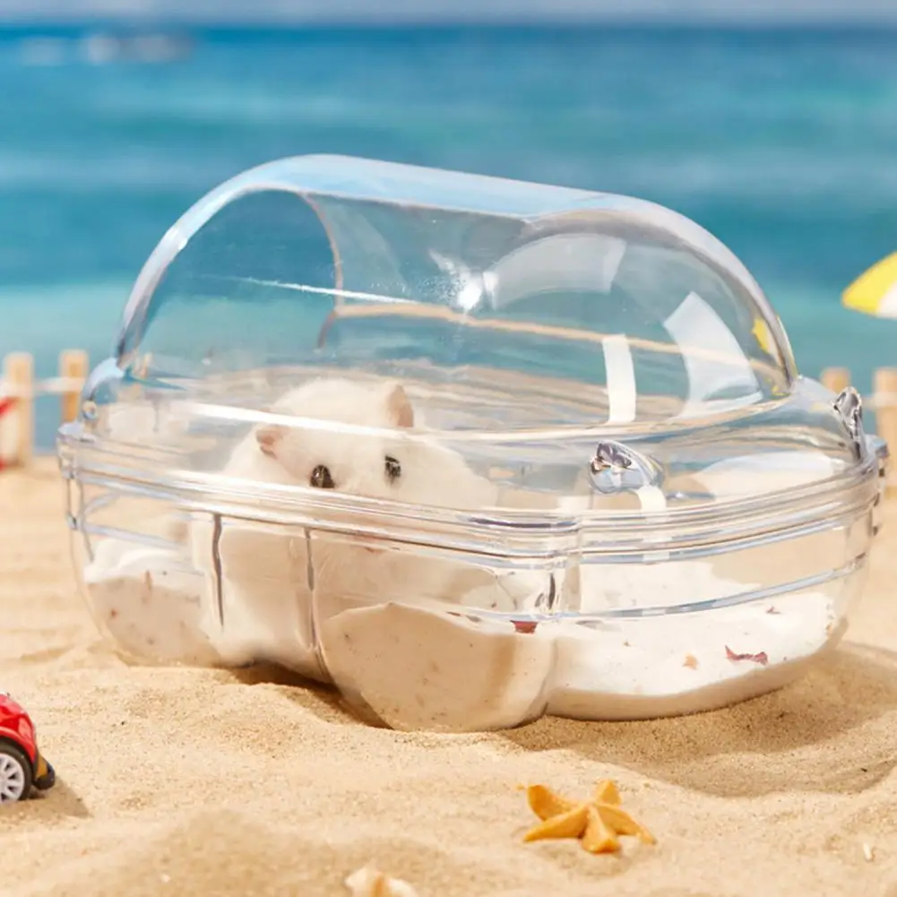 Pet Hamsters Bathroom Car Shape Hamster Sand Bath Transparent Car Shape Hamster Toilet Cage Anti-splash Bathroom Box for Sand