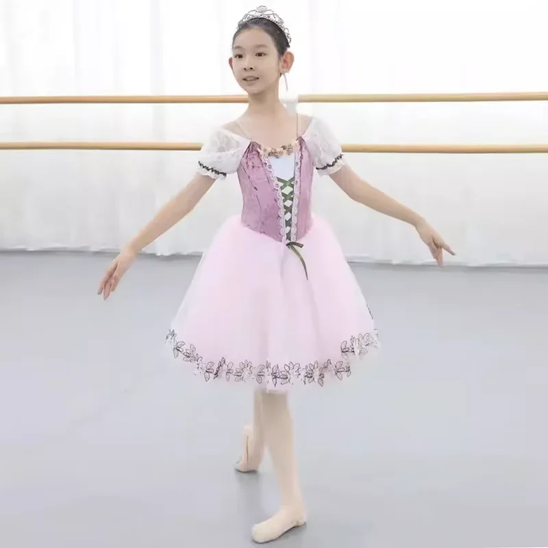 

Профессиональный балетный костюм-пачка для взрослых и детей, балетное платье для выступлений, танцевальный костюм для девочек, дизайн «Лебединое озеро»