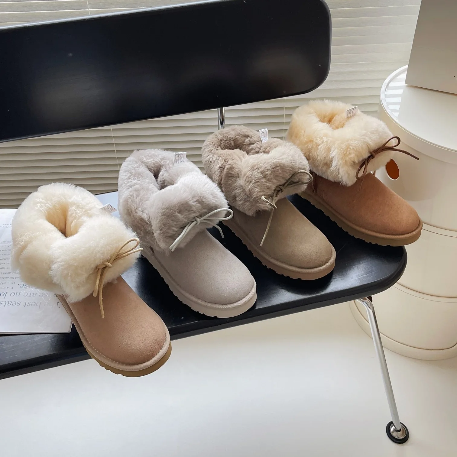 

2025 Muse Two Wear, новые модные повседневные зимние ботинки, женские зимние бархатные ботинки среднего размера со встроенным мехом, хлопковая обувь