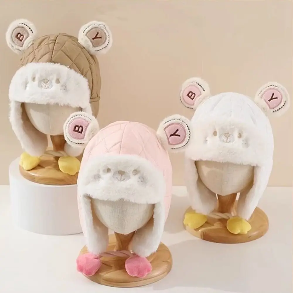 

Cute Windproof Kids Winter Beanie Hat Thicken Cold Proof Skiing Cap Plush Fleece Wool Ear Protection Hat Outdoors