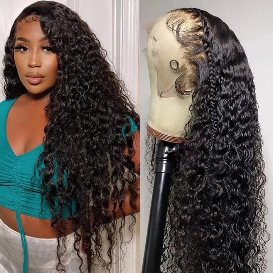 Deep Wave HD Lace Front 100% Echthaar Perücke 30 32 Zoll verworrene lockige 13x4 13x6 Spitze Frontal Perücken für Frau Mylockme vor gezupft