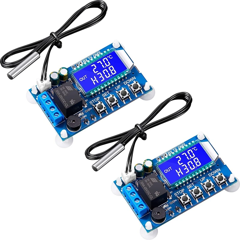 

Hot 2Pcs XY-T01 Electronic Temperature Controller, Control Module -50Celsius To 100Celsius Temperature Control Switch Boards