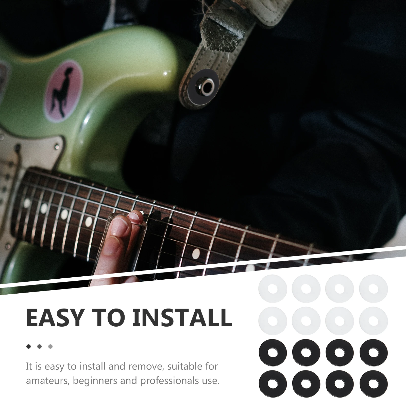 

16 Pcs Anti-slip Strap Studs Guitar Accessories Instrument Safe Lock Anti-shedding Silicone Blocks Silica Gel Bass