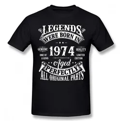 50th Birthday Vintage Legends Born In 1974 50 Years Old T Shirt Streetwear Short Sleeve Gifts Summer Style T-shirt Mens Clothing