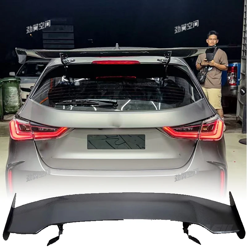 For Honda Fit Hatchback JS‑Style 1.2M Universal Real Carbon Fiber Rear Spoiler Car Modification Accessories Decoration