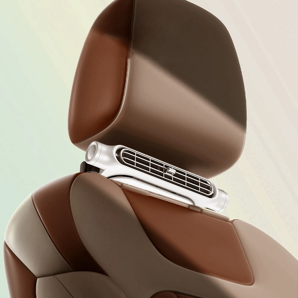 

Охлаждающий воздушный вентилятор на подголовнике автомобиля, 3-скоростной регулируемый вентилятор на заднем подголовнике для салона автомобиля, охладитель с питанием от USB для переднего и заднего сиденья пассажира