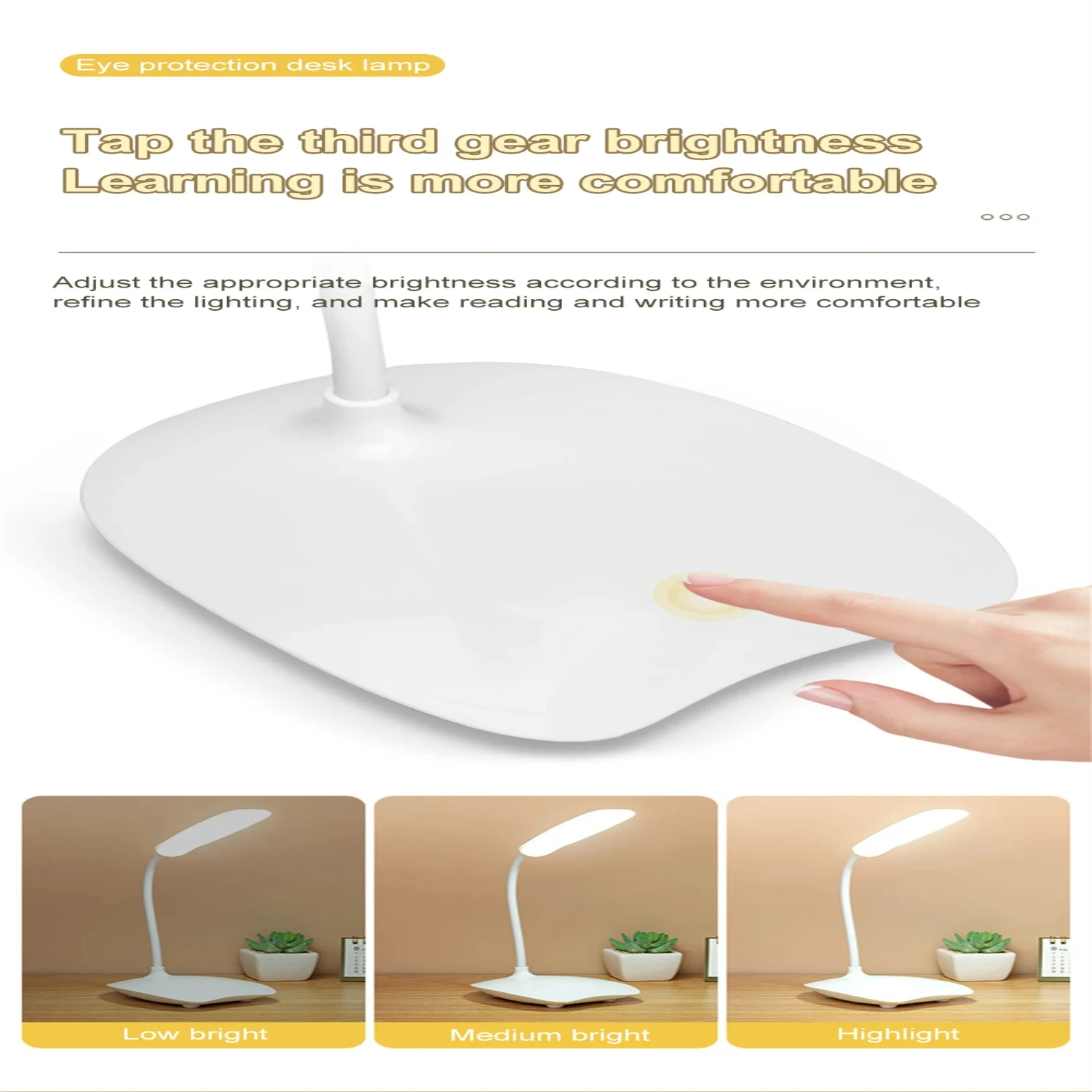 Portable Rechargeable Led Desk Lamp | Stepless Dimmable Bedroom Bedside Light | USB Powered Night Light