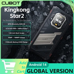 Cubot KingKong Star 2 Ultra-Slim Rugged Smartphone Dimensity 8200 5G 12GB+256GB 6.72-inch 144Hz Large Display 5100mAh Android 14