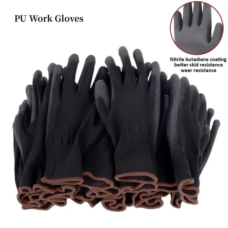 

12-36 pairs of nitrile safety coated work gloves, PU gloves and palm coated mechanical work gloves, obtained CE EN388