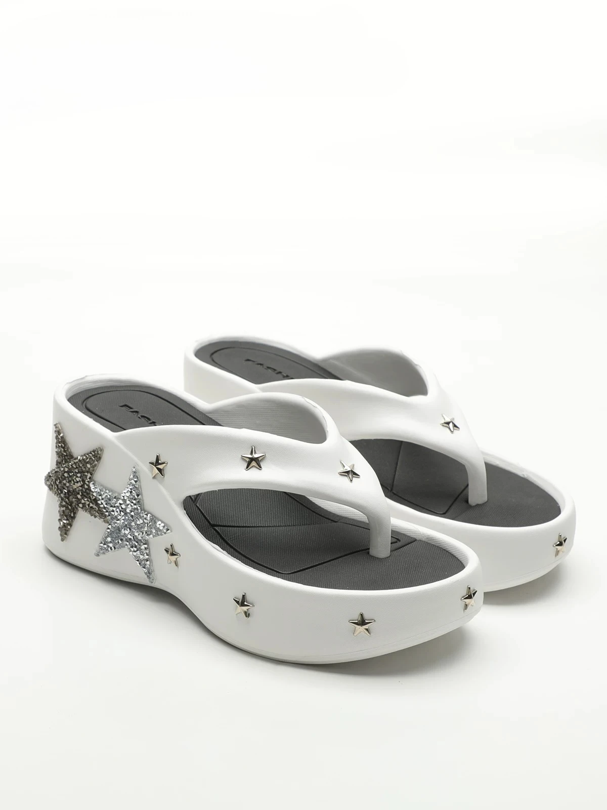 Y2K Stars Flip-flops Women's Summer New Punk Style Slip-flops Pinch Foot Slope Heel Fashion Cool Slippers