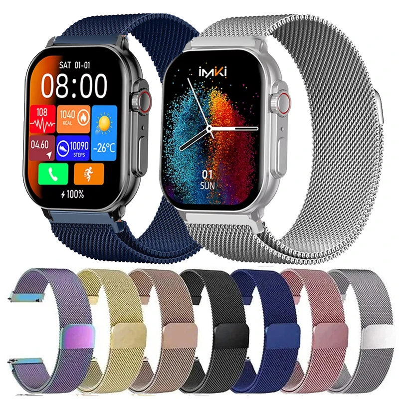 20Mm 22Mm Anello Magnetico Per Imiki SF1 Smartwatch Cinturino Per Imiki ST2/ST1 Cinturino In Metallo Milanese Per Imiki TG1/TG2
