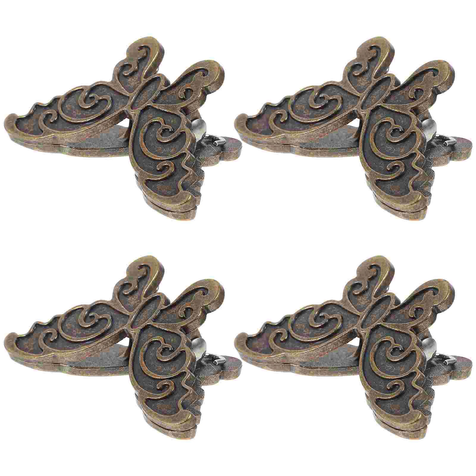 4 Pcs Slam Butterfly Clip Bill Clamp ID Card Metal Journal Clips for Paper Student Use