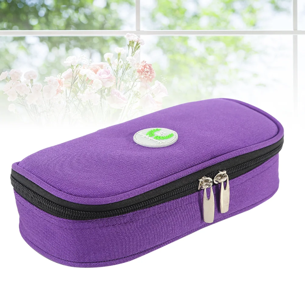 Portable Insulin Cooler Bag Storage Pouch Medical Travel Camping Organizer Bag (Purple, No Ice Bag) insulin storage bag