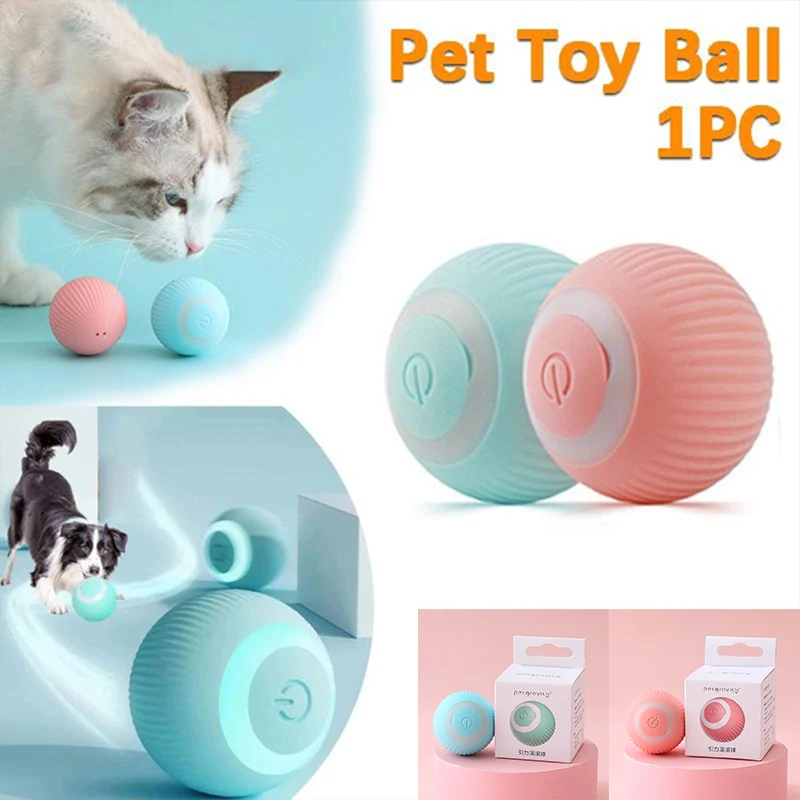 Smart Electric Cat Ball Toys Automatic Rolling Cat Toys for Cats Training Self-moving Kitten Toys for Indoor Interactive Playing