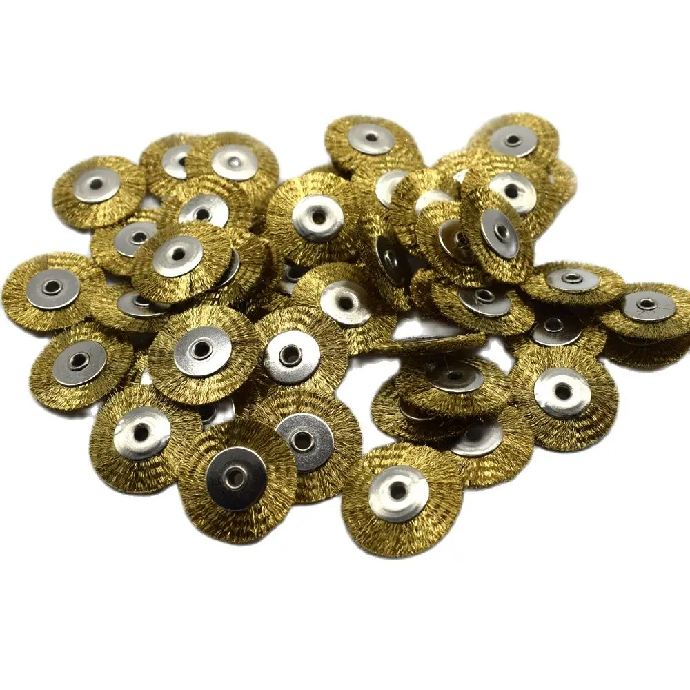 100pcs Brass Brush Steel Wire Wheels 22mm Metal Rust Removal Jewelry Grinder Rotary Tool