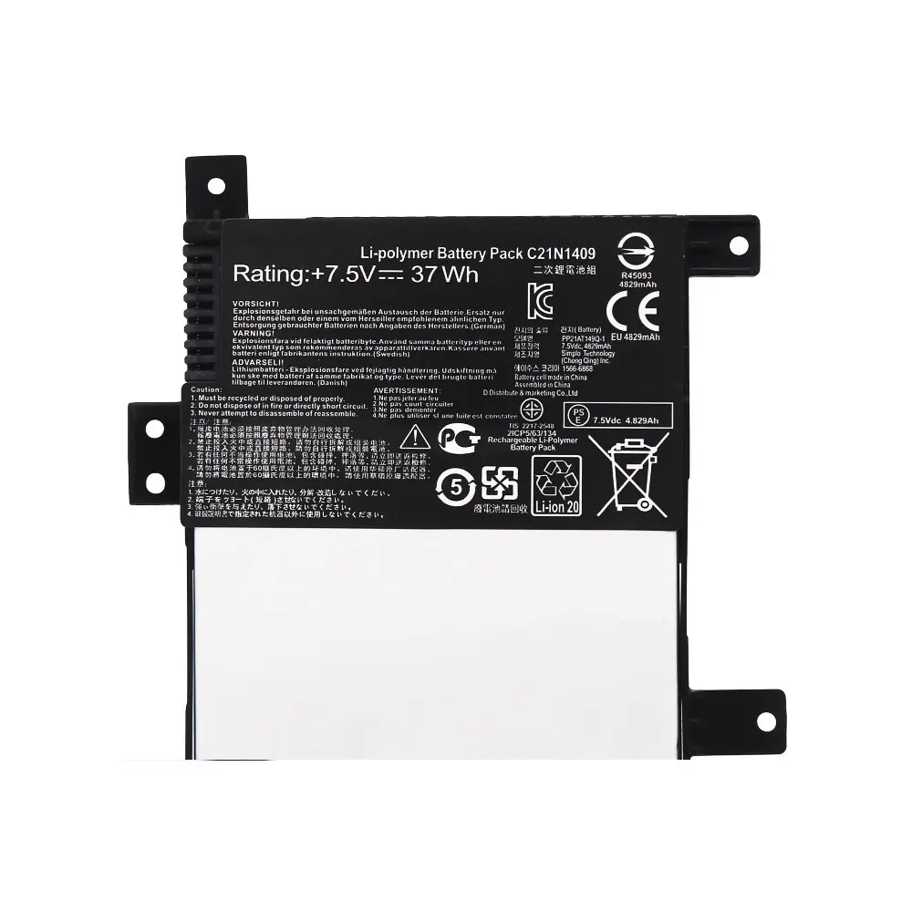 Новинка 7,6 V 37Wh C21N1409 Аккумулятор для ноутбука Asus VM490 VM490L V455 V455L V455LB K455LB K455LN R454LN R455LB F430LB