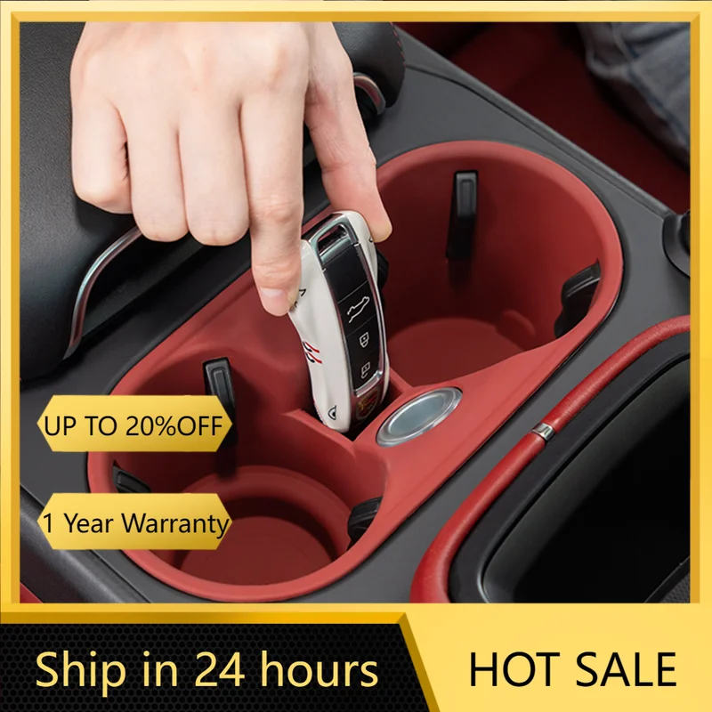 Silicone Car Cup Holder For Porsche Cayenne Macan Center Console Bottle Holder Insert Anti Slip Drink Organizer Auto Accessories