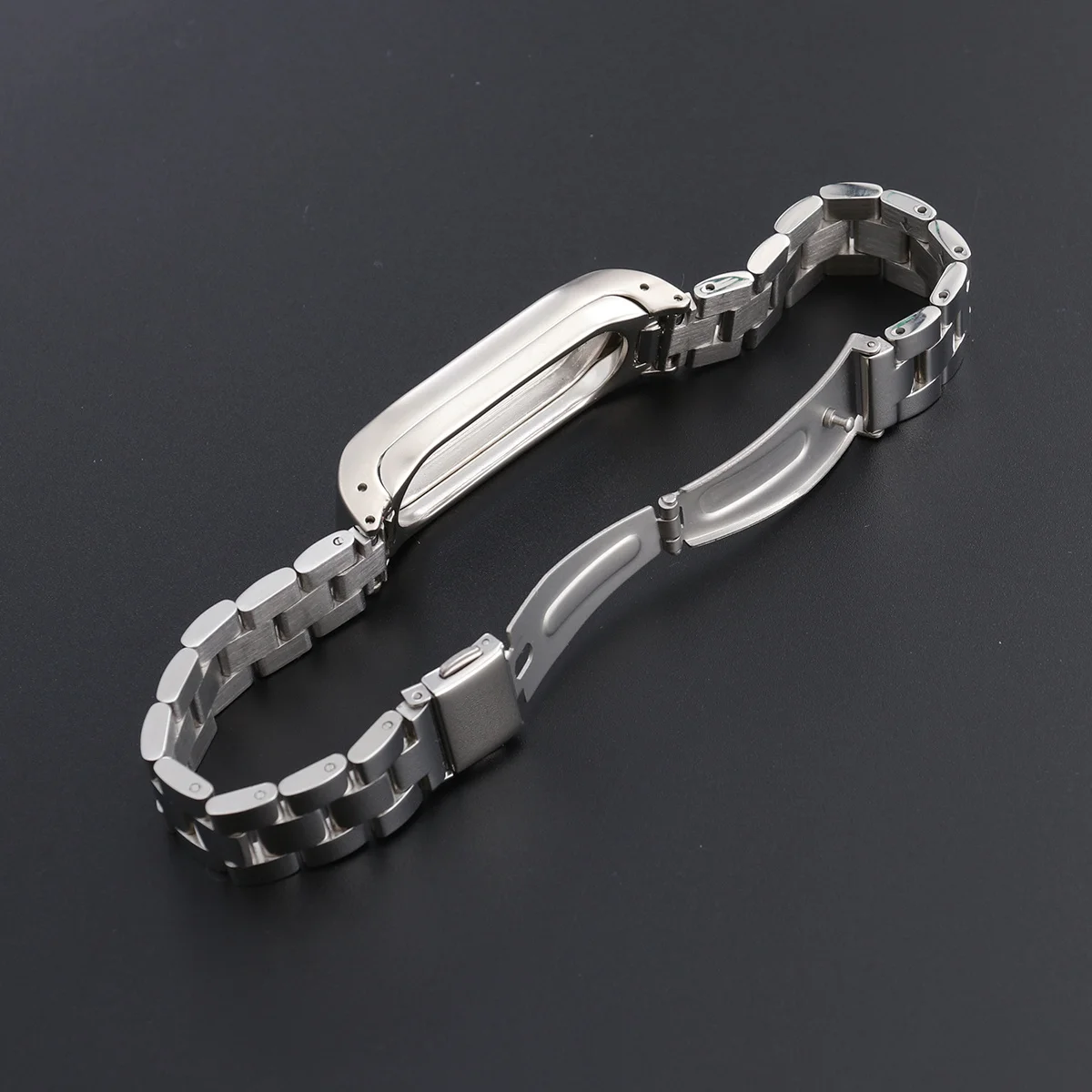 

Replacement Strap for 2 Stainless Steel Wristbands Silver Anti-Allergic Adjustable Smart Bracelet Bands Stylish