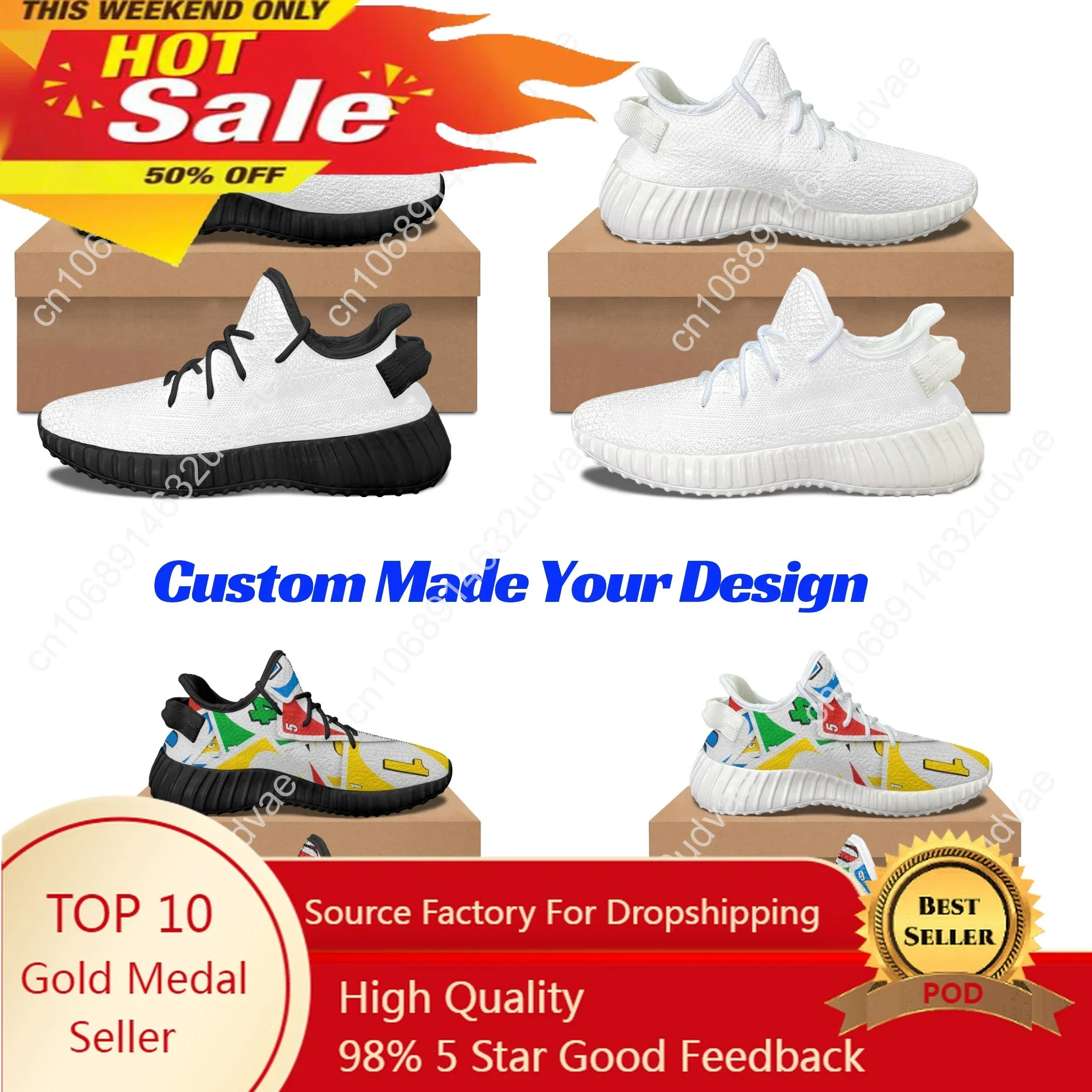 

Custom Made Subliminal Print Casual Sports Breathable Men Women Knitted Shoes Sneakers