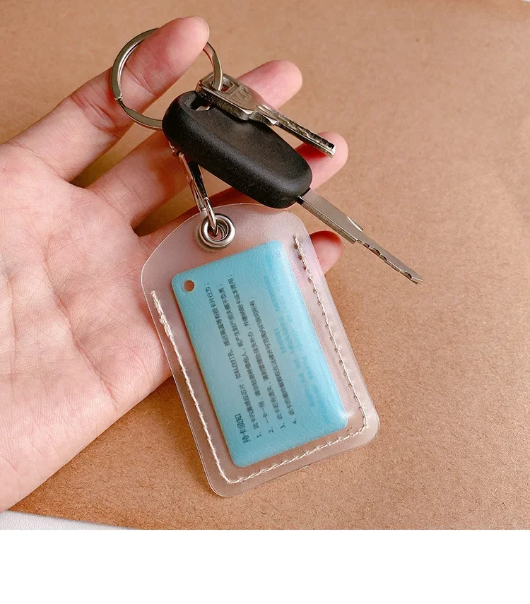 Transparenter kleiner Kartenhalter, Zugangskarte, Aufzugskarte, Buskarte, Induktionskarte für Elektrofahrzeuge, Schutzhülle, Schlüsselanhänger – Detail 6