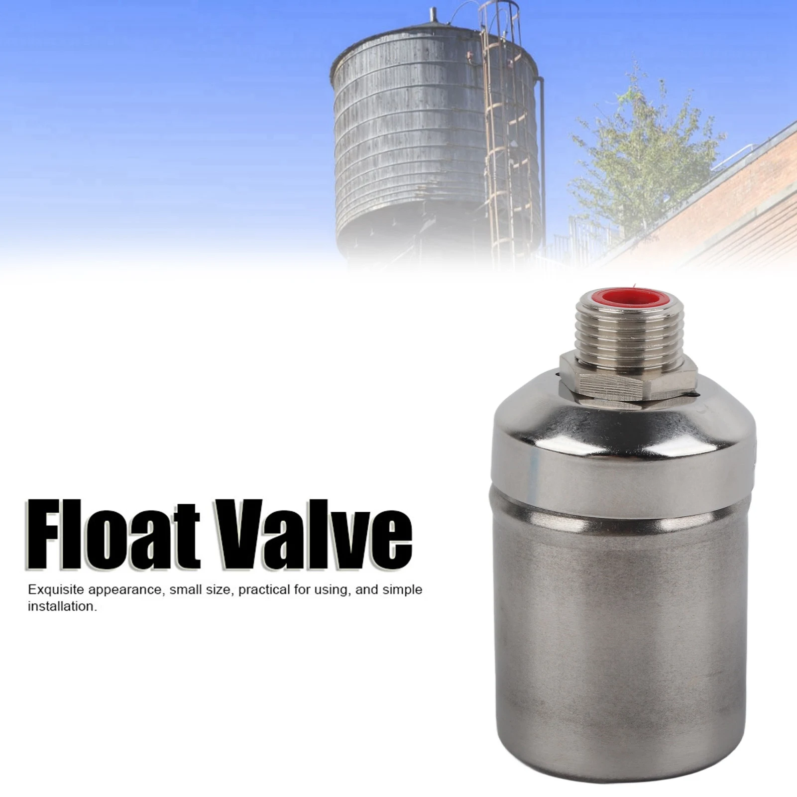1/2in Stainless Steel Floating Ball Valve Automatic Water Level Control Valve Float Valve Water Tank Water Tower Shutoff Valve