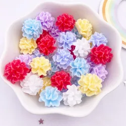 Resin Kawaii 14mm Colorful Cute Hydrangea Flatback Flower Stone Figurine 40PCS Scrapbook DIY Decor Bow Accessories Crafts OL700