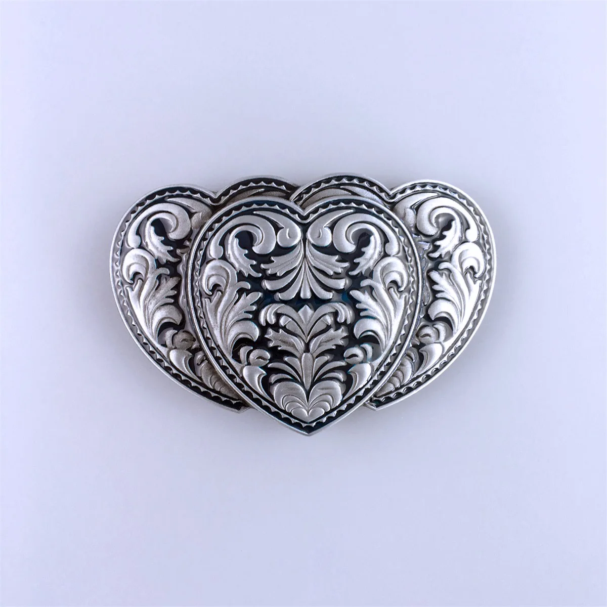 Enamel Triple Hearts Western Rodeo Belt Buckle BUCKLE-T046
