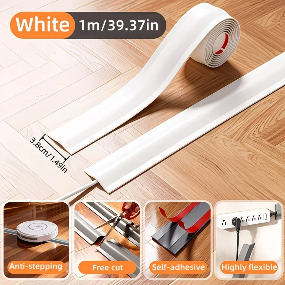 1pc Self-Adhesive Cable Protector PVC Wire Protection Strip Cord Protection Cover Wear Resistant Prevent Trip Organizers ﻿
