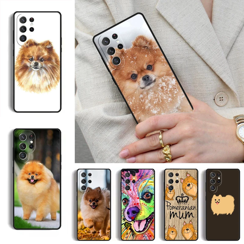 Cute Pomeranian Dog Phone Case for Samsung Galaxy S26 S25 Ultra S24 S23 S22 S21 Plus Note 10 Bumper Cover