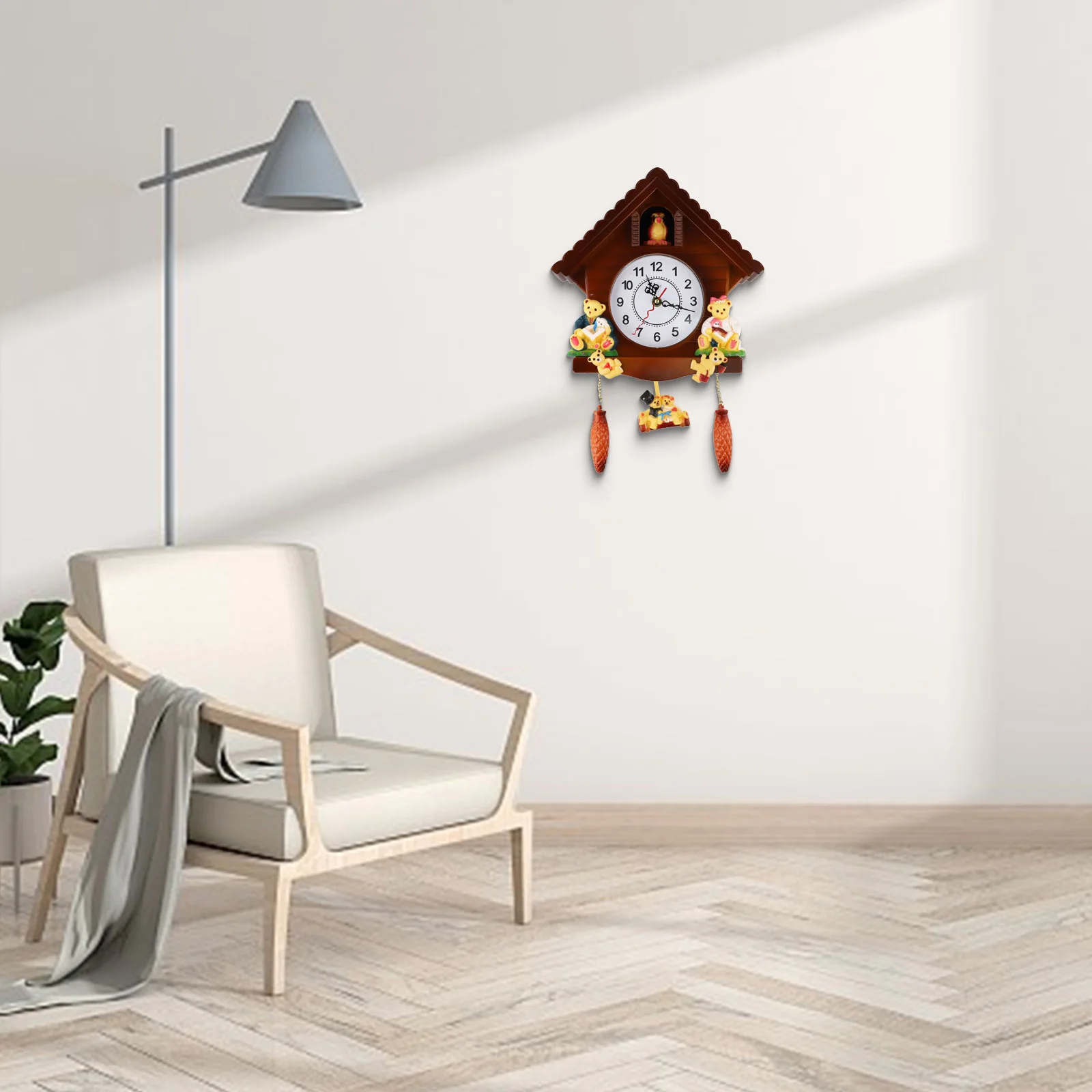 

Charming House Design 43x28x7cm Cuckoo Pendulum Clock Home Aesthetic Wall Clock Living Room Clock Intricately Carved