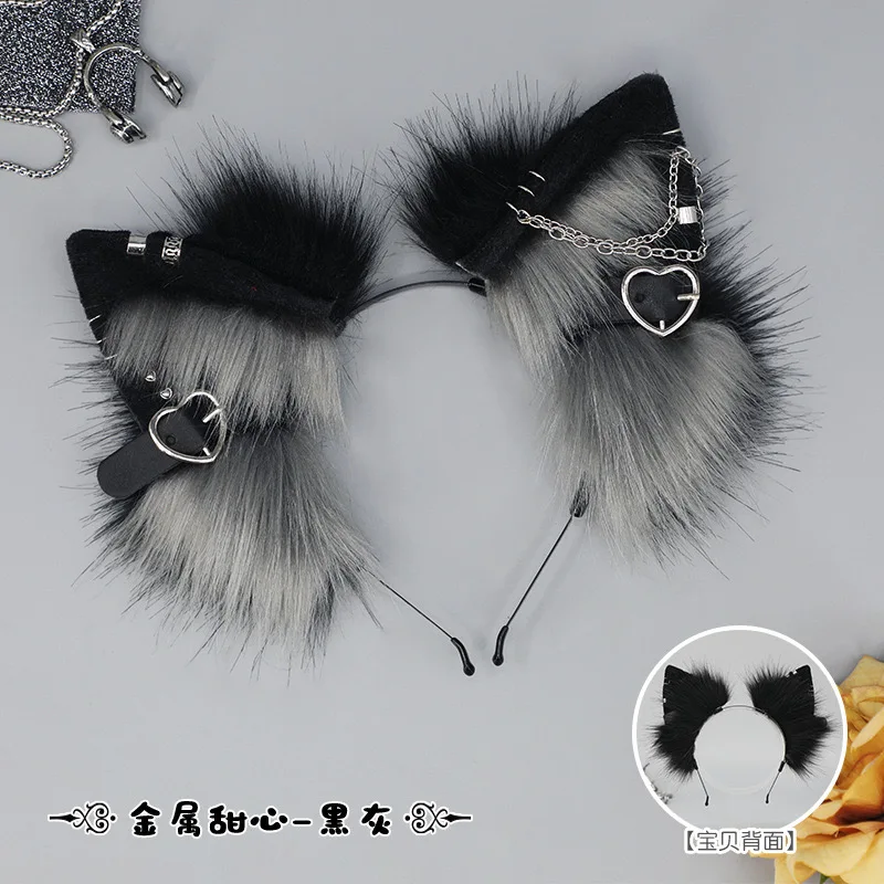 귀여운 수제 봉제 동물 귀 머리띠 펑크 코스프레 헤어 액세서리 소녀를위한 컨벤션 및 세련된 의상에 적합