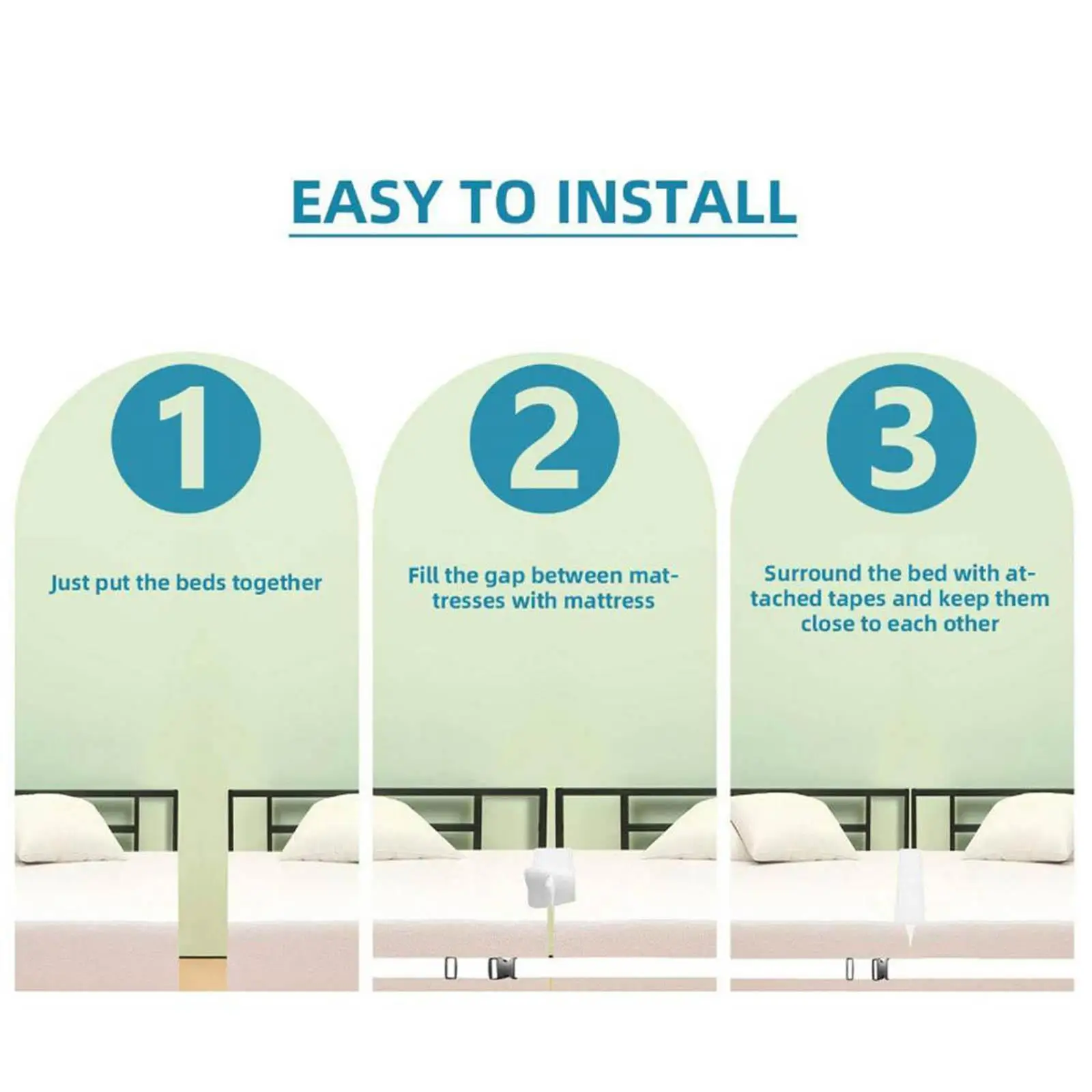 Bed Bridge, Bed Space Filler Twin to King Converter Kit, for Rooms Hotel Bedroom