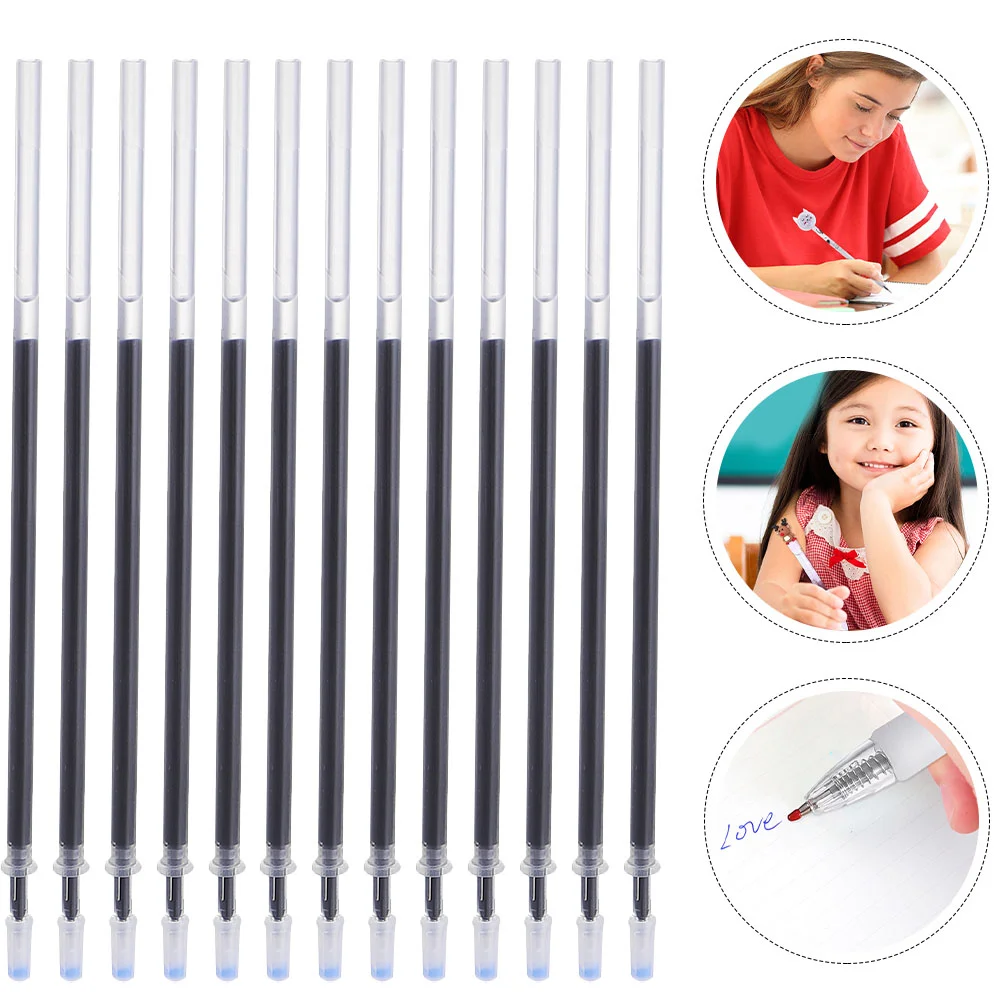 100 Pcs Full Needle Ballpoint Pen Erasable Pens Black Plastic Refills Replacements