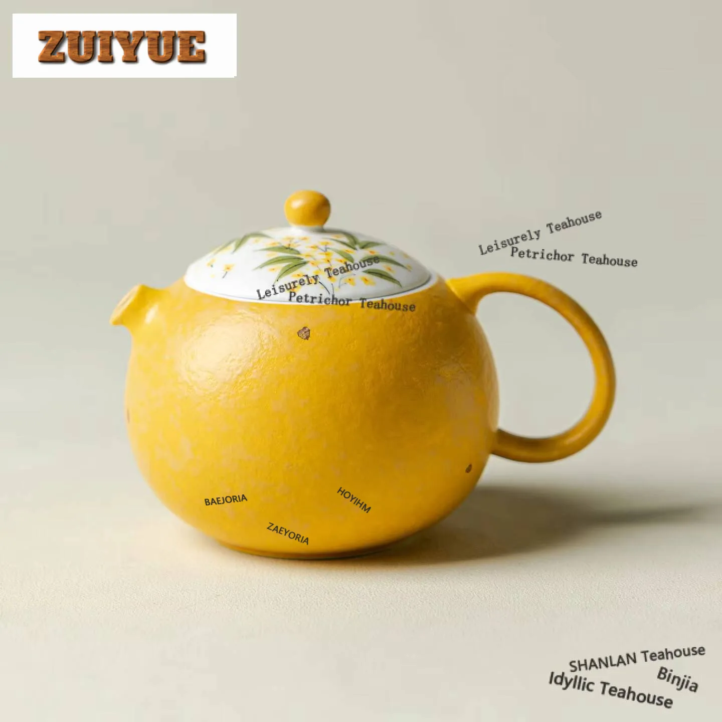 

170ml Hand-painted Yellow Osmanthus Xishi Teapot Aesthetic Tea Infuser Pot Tea Soaking Kettle With Ball Hole Tea Set Collection