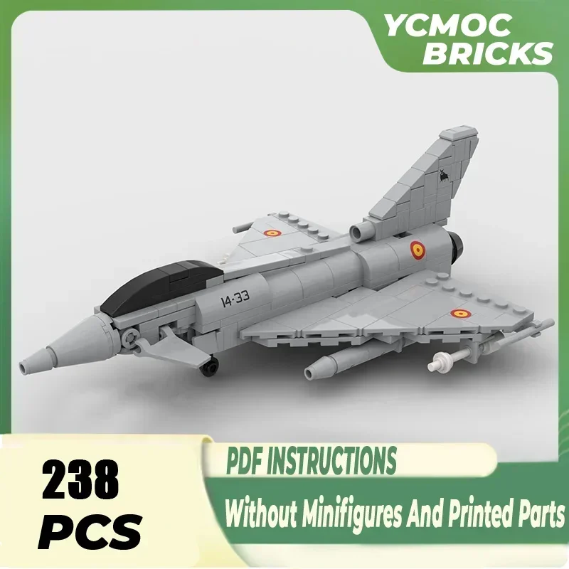 Modello militare Moc Mattoni da costruzione Scala 1:72 Eurofighter Typhoon Fighter Tecnologia Blocchi Regalo Di Natale Giocattolo Set FAI DA TE Assemblaggio