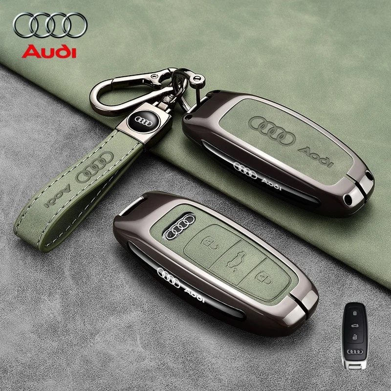 

For Audi SLine Quattro A1 A3 A6 Q2 Q3 Q7 Tt Tts Ttrs R8 S3 S6 Rs3 Rs6 Car Shell Key Case Cover High Quality Alloy Accessories