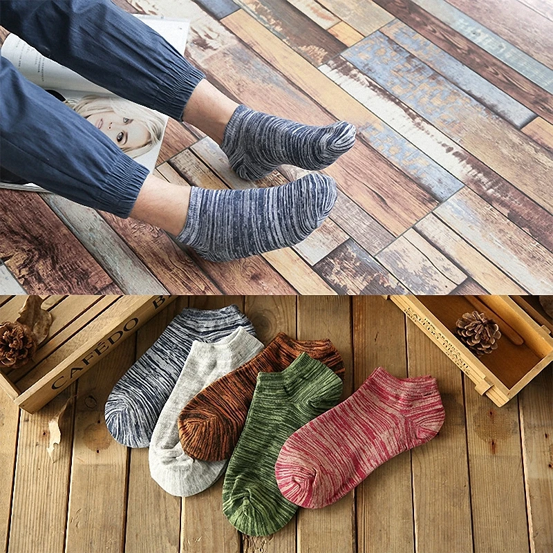 5/10 Pairs New High Quality Men's Ethnic Style Socks Breathable Casual Sports Leisure Boat Socks Fashion All Cotton Short Socks