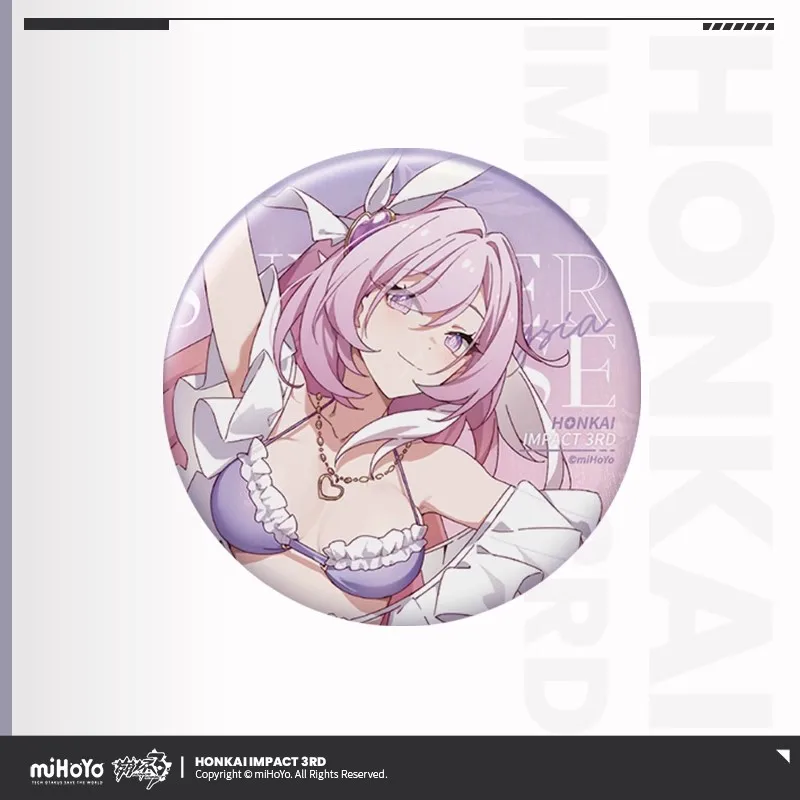 miHoYo HonkaiImpact3 Official Anime And Game Peripherals Yo-Yo Summer Series 58mm Tinplate Badge Third Bullet DIY Accessories