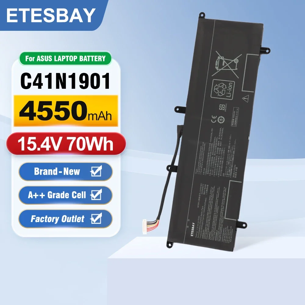 ETESBAY C41N1901 Laptop Battery Replacement for Asus ZenBook Duo UX481 UX481FA UX481FL UX481FLY UX481F X481FL 15.4V 70Wh