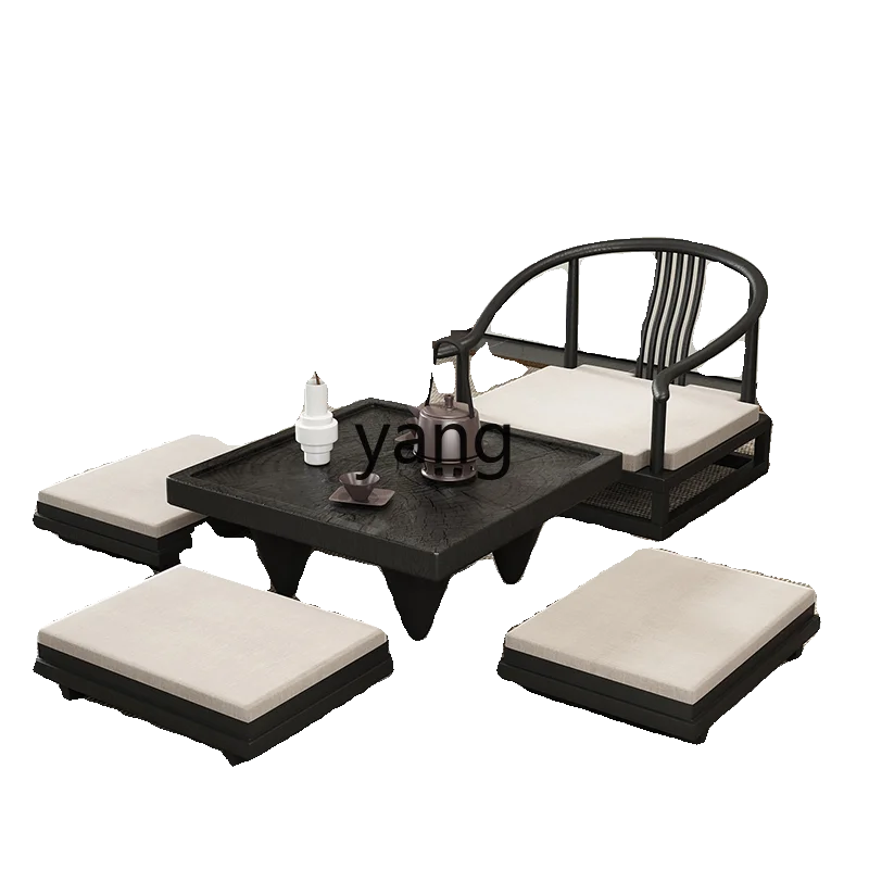 

ZL solid wood tea table and chair combination modern tatami coffee table zen bay window table