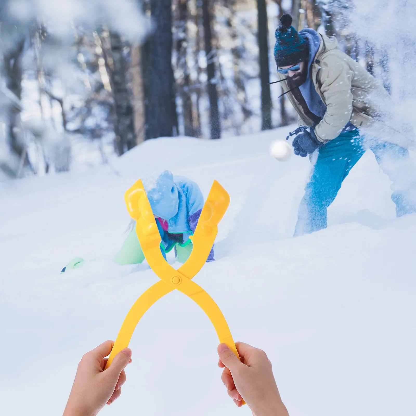 

1 шт. пластиковая форма-зажим для снежных шаров, для взрослых, для зимних игр на улице, для снежных боев, интерактивная форма