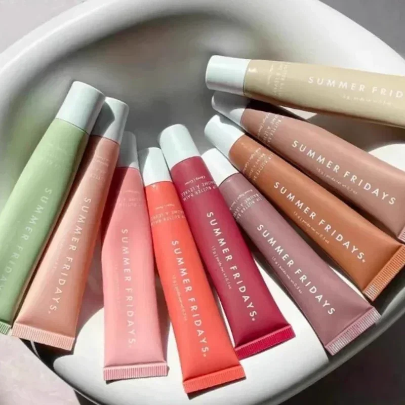 الصيف الجمعة الفانيليا البيج الوردي السكر بلسم الشفاه ترطيب شفافة أحمر الشفاه مجموعة السلس لينة أنبوب مرآة ملمع الشفاه ماكياج