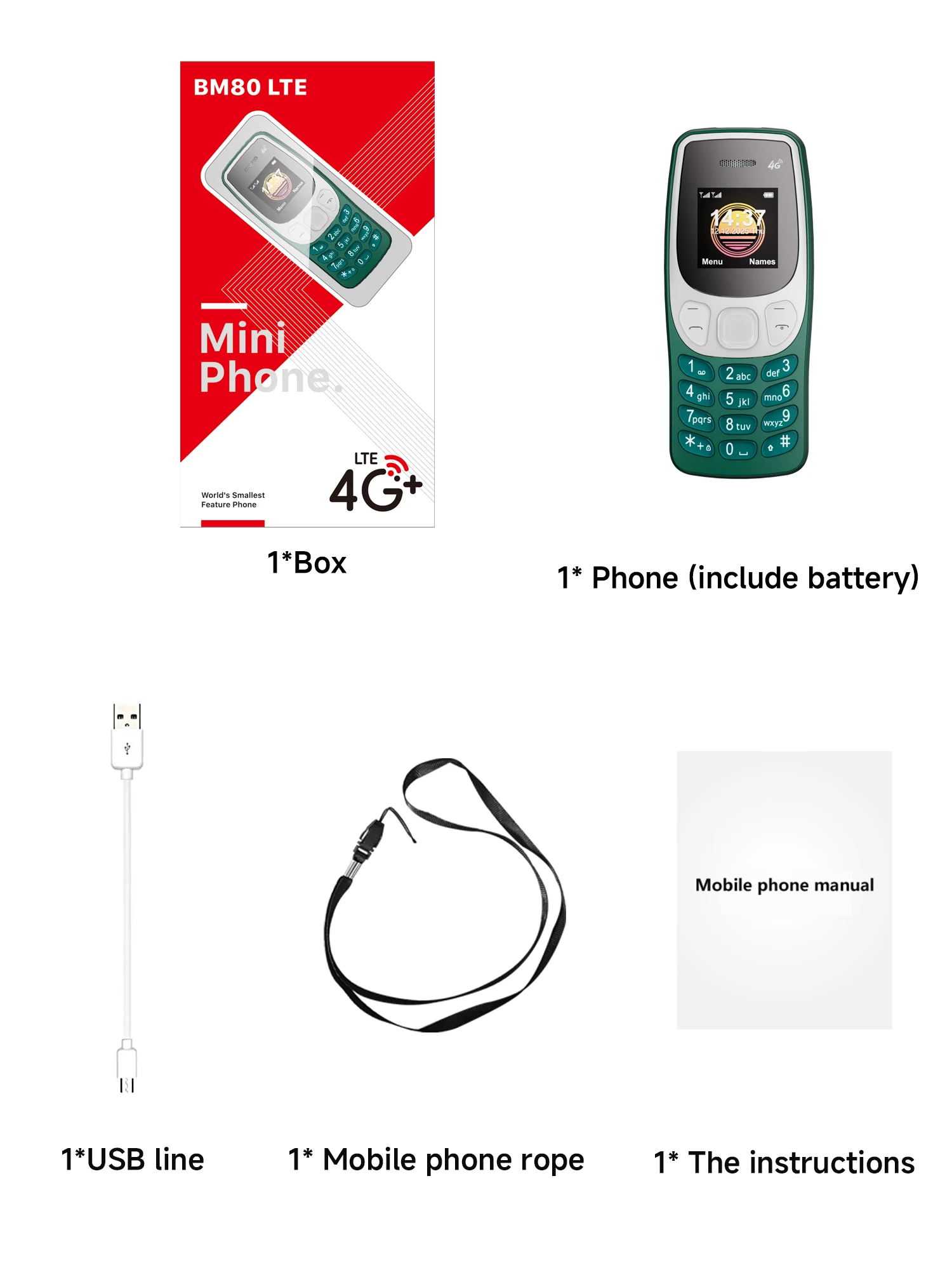 New SERVO BM80 4G LTE Mini Mobile Phone Dual SIM Speed Dial Auto Redial Auto Call Recorder Music Player Small Phone Blacklist