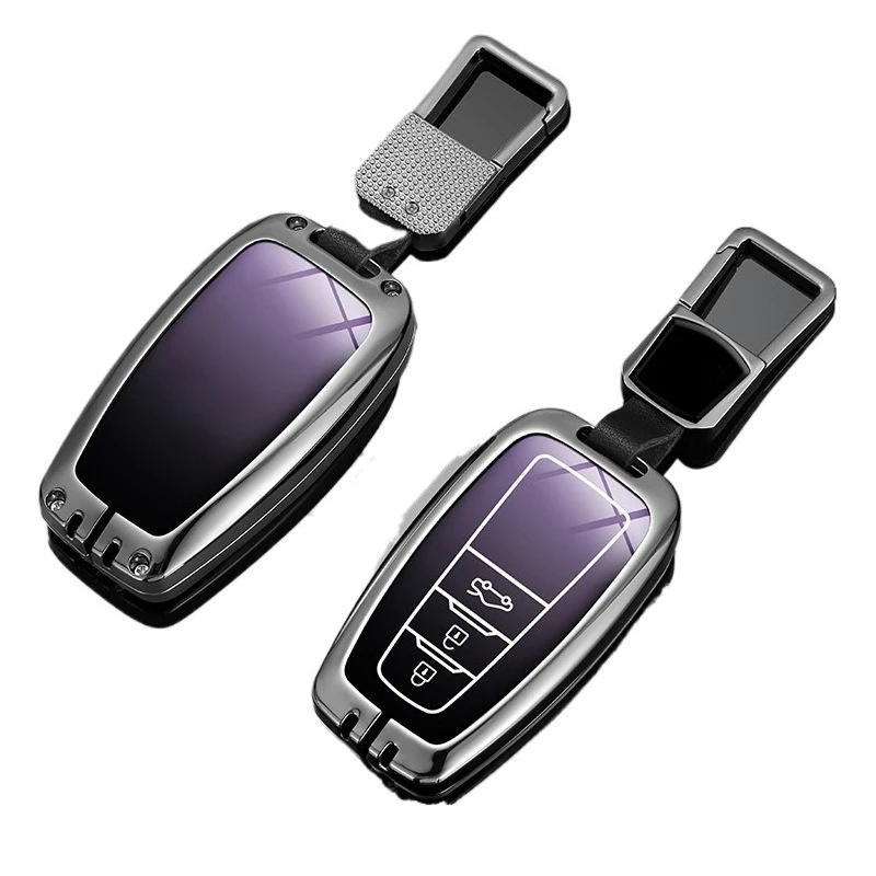 Premium Gloss Zinc Alloy Key Cover Case for Toyota Crown / Vellfire (2024) - Protective Key Fob Shell Key Bag Chain