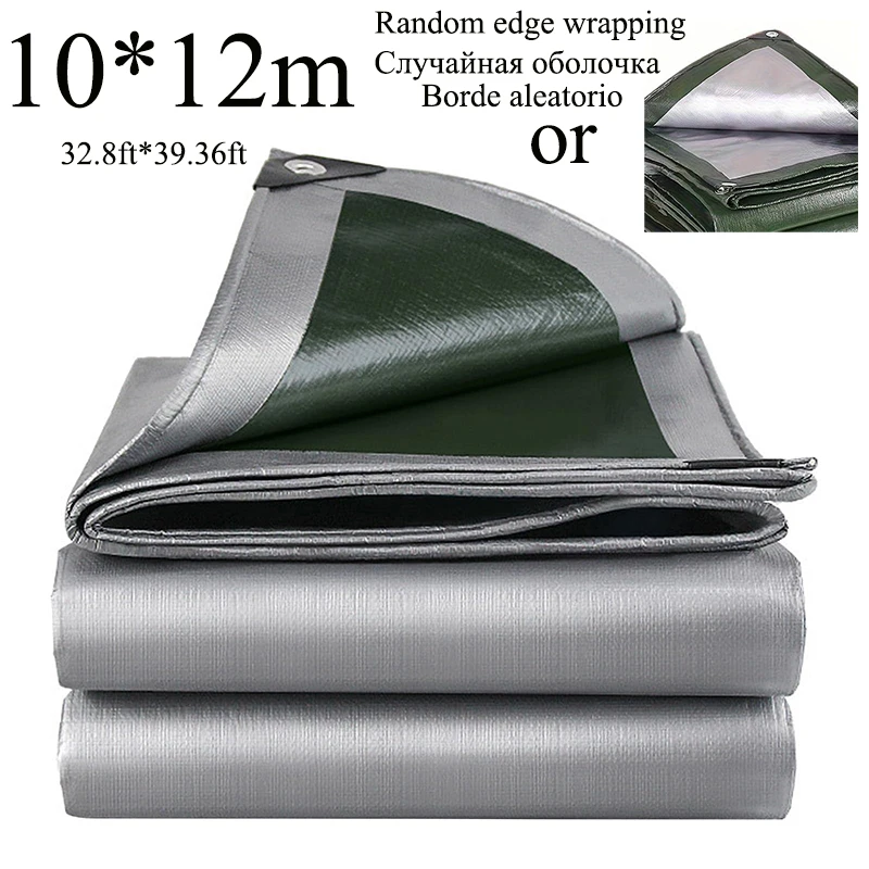 Lona grande 3*3 4 5 6 4m × 4 8 10 20 Lona impermeable para tienda de campaña Cubierta para lluvia para jardín Bloque UV Parasol Camping Toldo para coche Verde Plata
