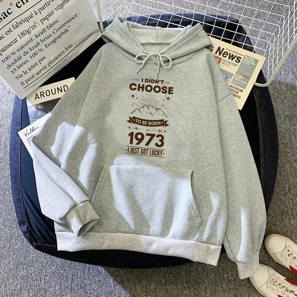 

Born in 1973 hoodies women Kawaii y2k aesthetic 2023 Pullover hoddies women Korean style pulls